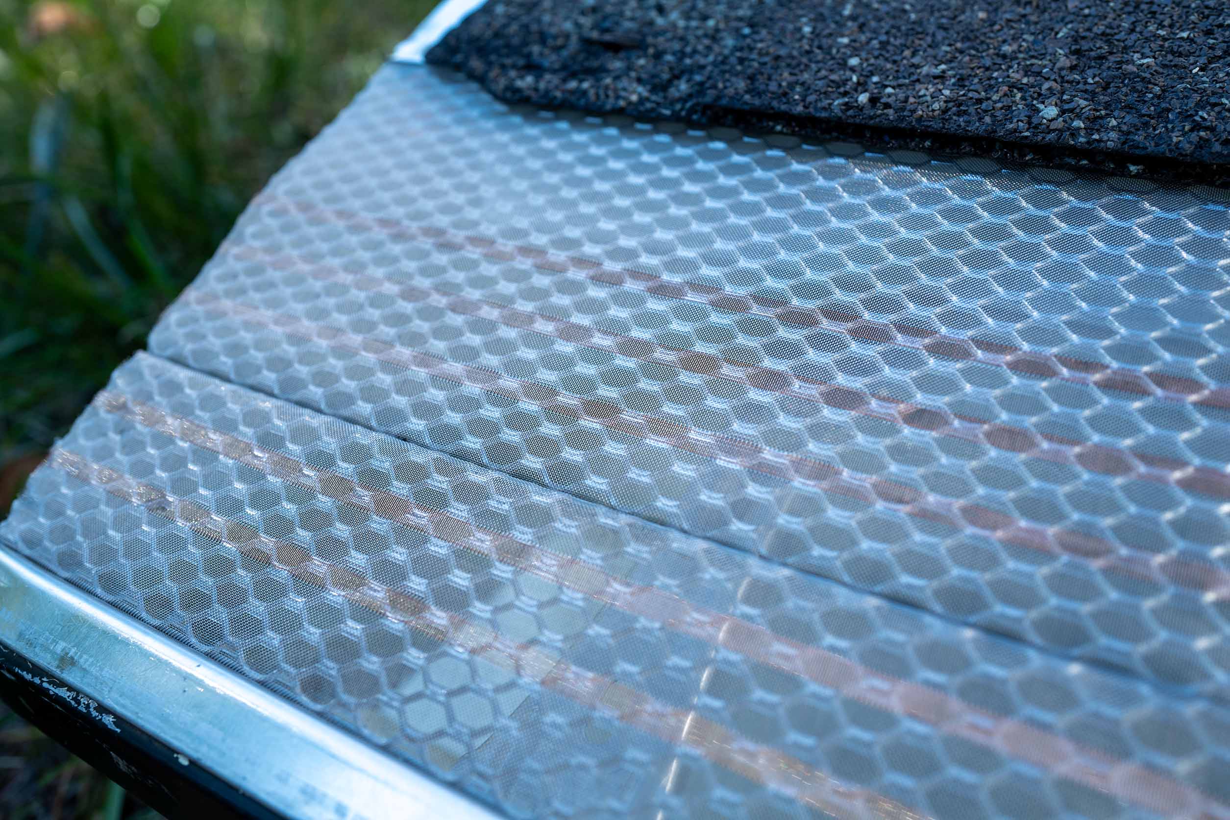 Klean Gutter micro mesh gutter guard installed on a 6" gutter